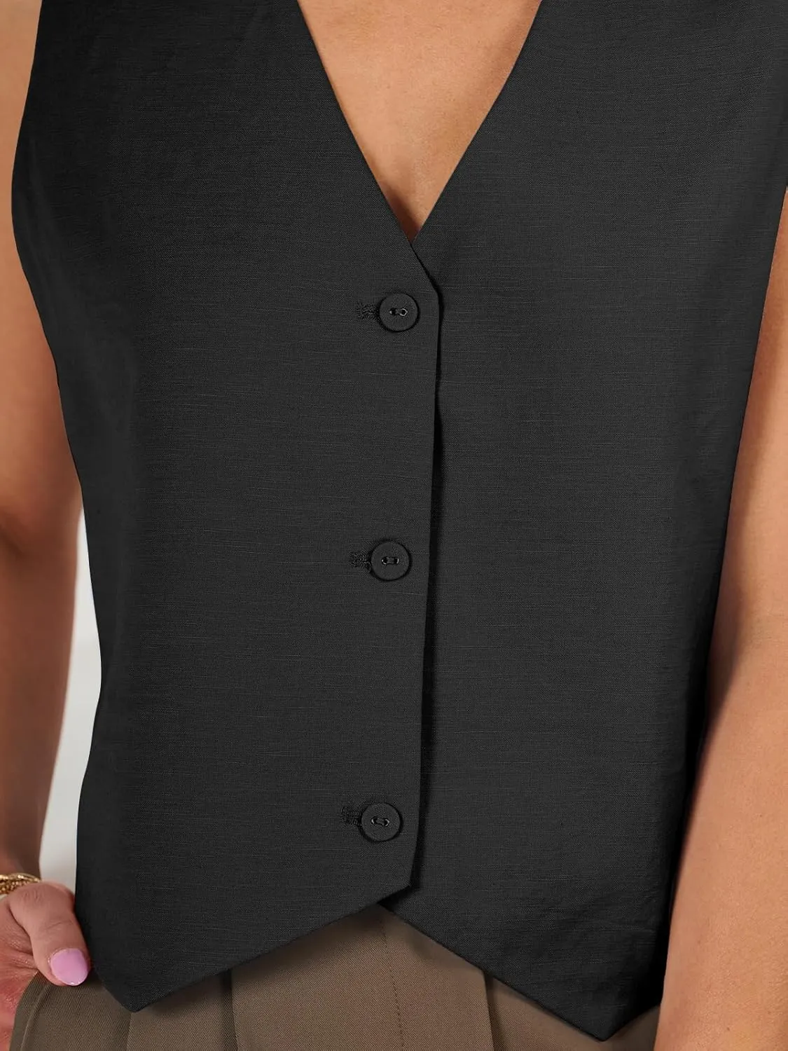 AUTOMET Vest for Women Summer Tops Spring Outfits Linen 2025 Fashion Button Down Sleeveless Business Casual Dressy Clothes