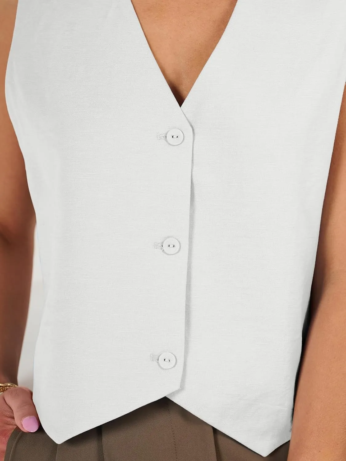 AUTOMET Vest for Women Summer Tops Spring Outfits Linen 2025 Fashion Button Down Sleeveless Business Casual Dressy Clothes