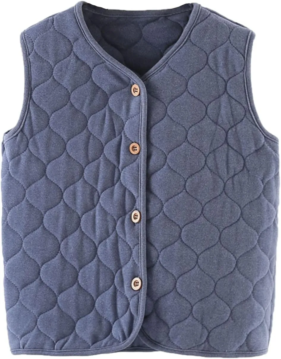 Baby Kids Boys Girls Winter Vests Cotton Warm Thick Vests Padded aistcoat Toddler Outwear Photoshoot 2-14 Years