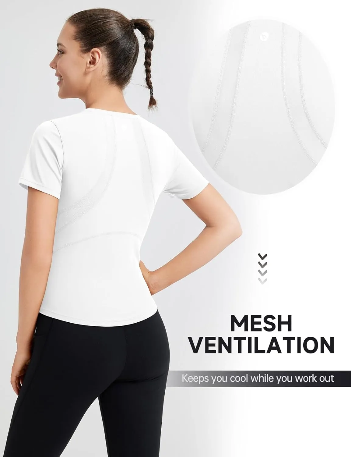 baleaf Women's Short Sleeve Workout Tops Yoga Shirts Stretchy Lightweight Athletic T-Shirts Gym Running Sports Tee