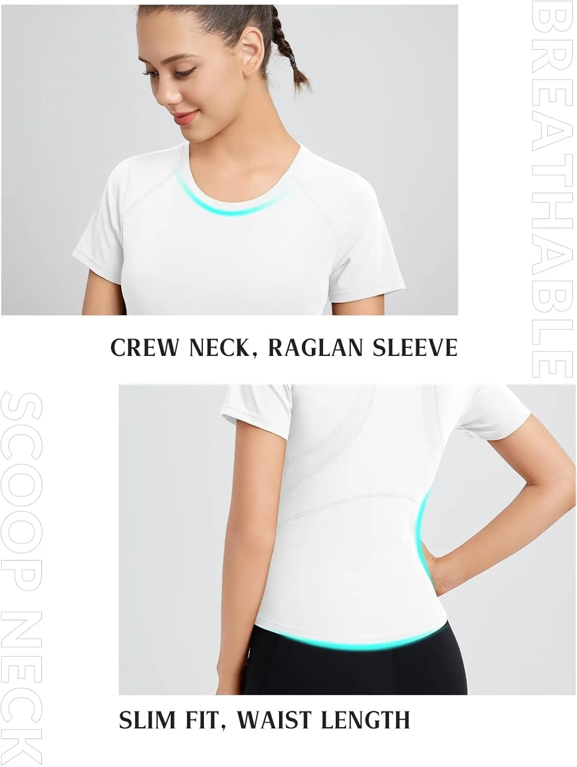baleaf Women's Short Sleeve Workout Tops Yoga Shirts Stretchy Lightweight Athletic T-Shirts Gym Running Sports Tee