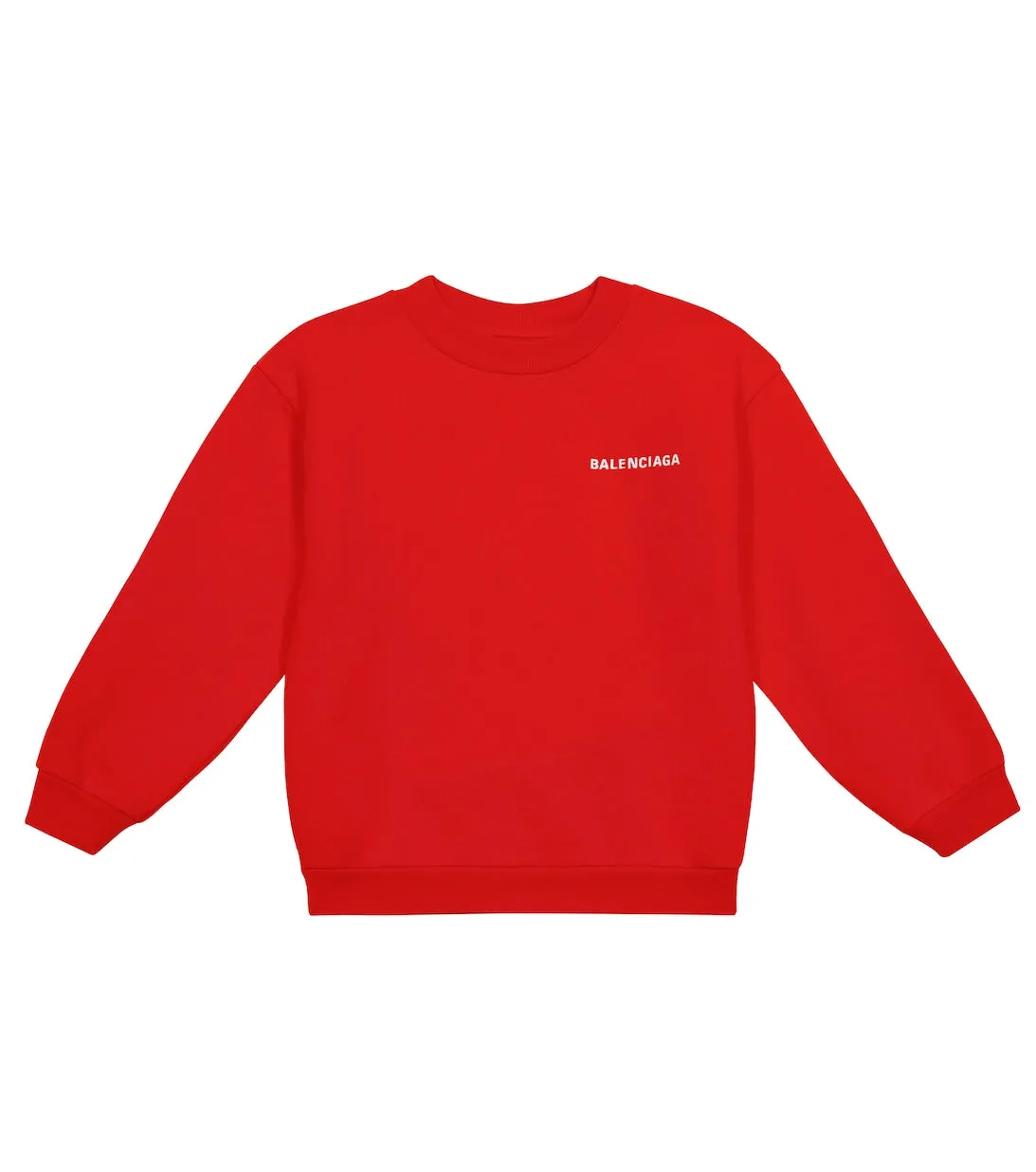 Balenciaga Kids Cotton Logo Sweater, Red