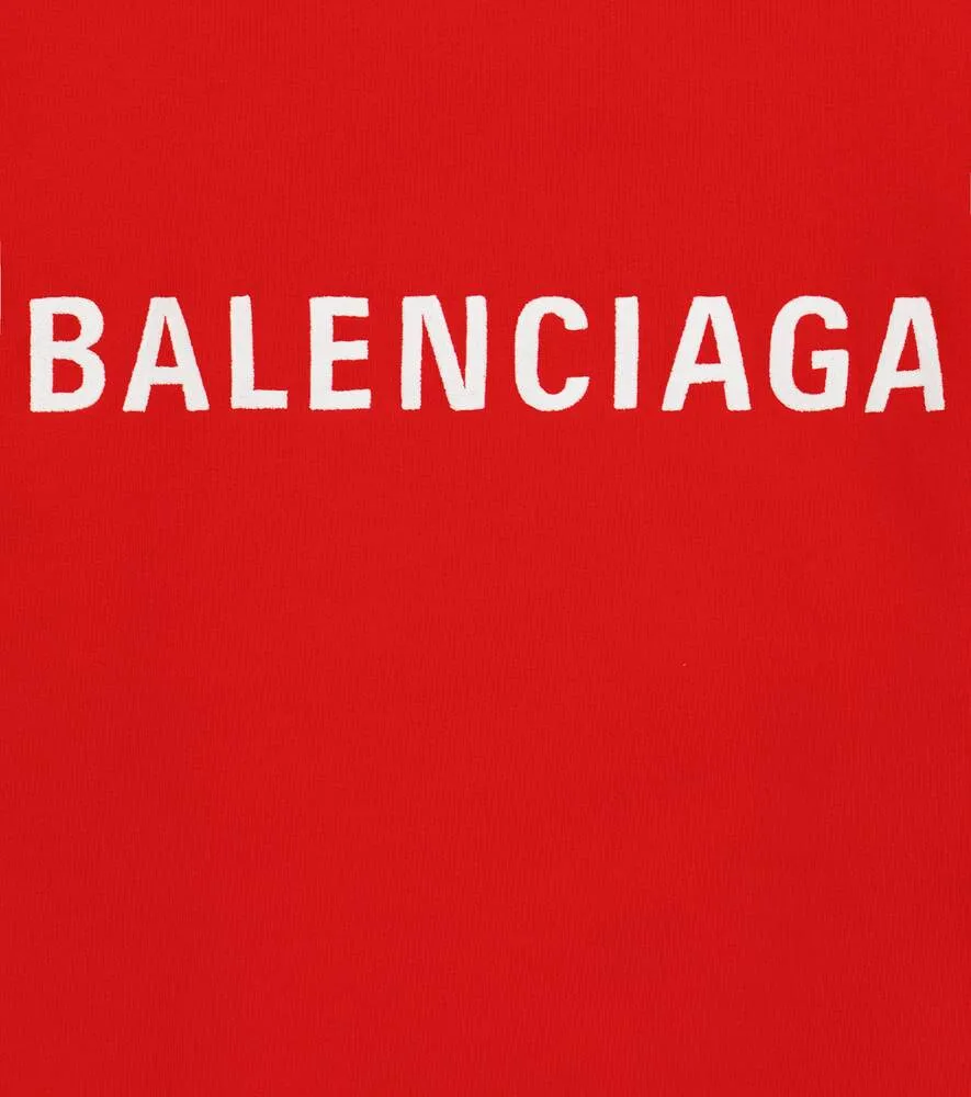 Balenciaga Kids Cotton Logo Sweater, Red