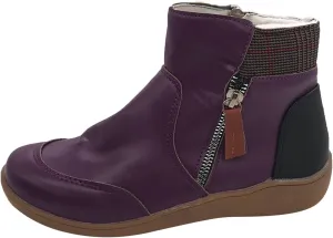 Barefoot Womens Winter Side Zipper Plush Lined Ankle Booties Non-Slip Walking Shoes for Men