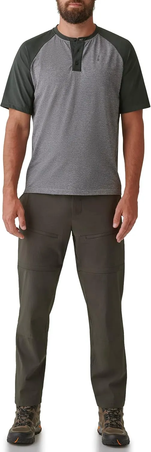 BASS OUTDOOR Men Knit T Shirt with Button Neckline