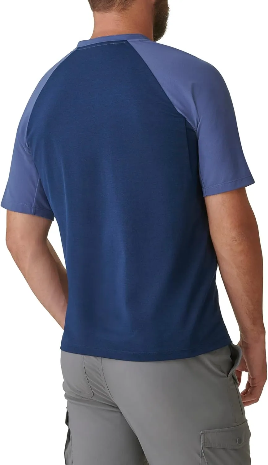 BASS OUTDOOR Men Knit T Shirt with Button Neckline