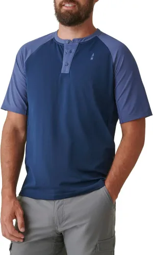 BASS OUTDOOR Men Knit T Shirt with Button Neckline