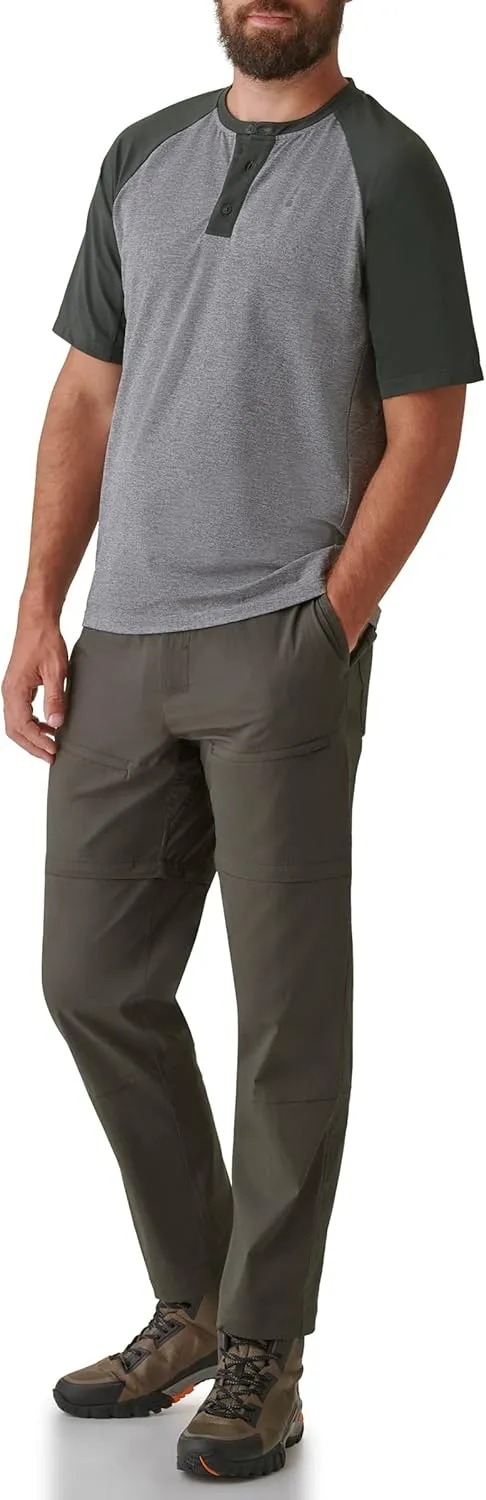 BASS OUTDOOR Men Knit T Shirt with Button Neckline