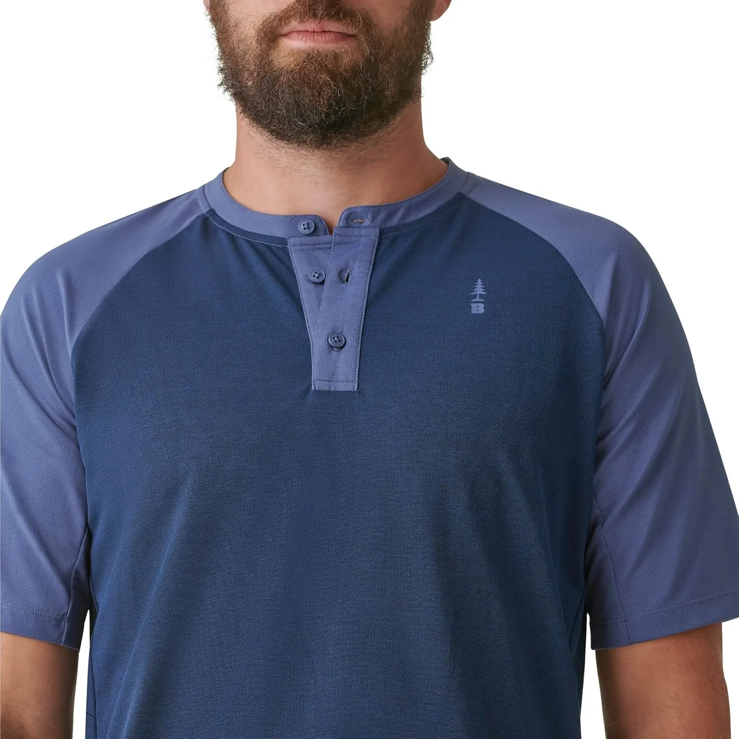 BASS OUTDOOR Men Knit T Shirt with Button Neckline