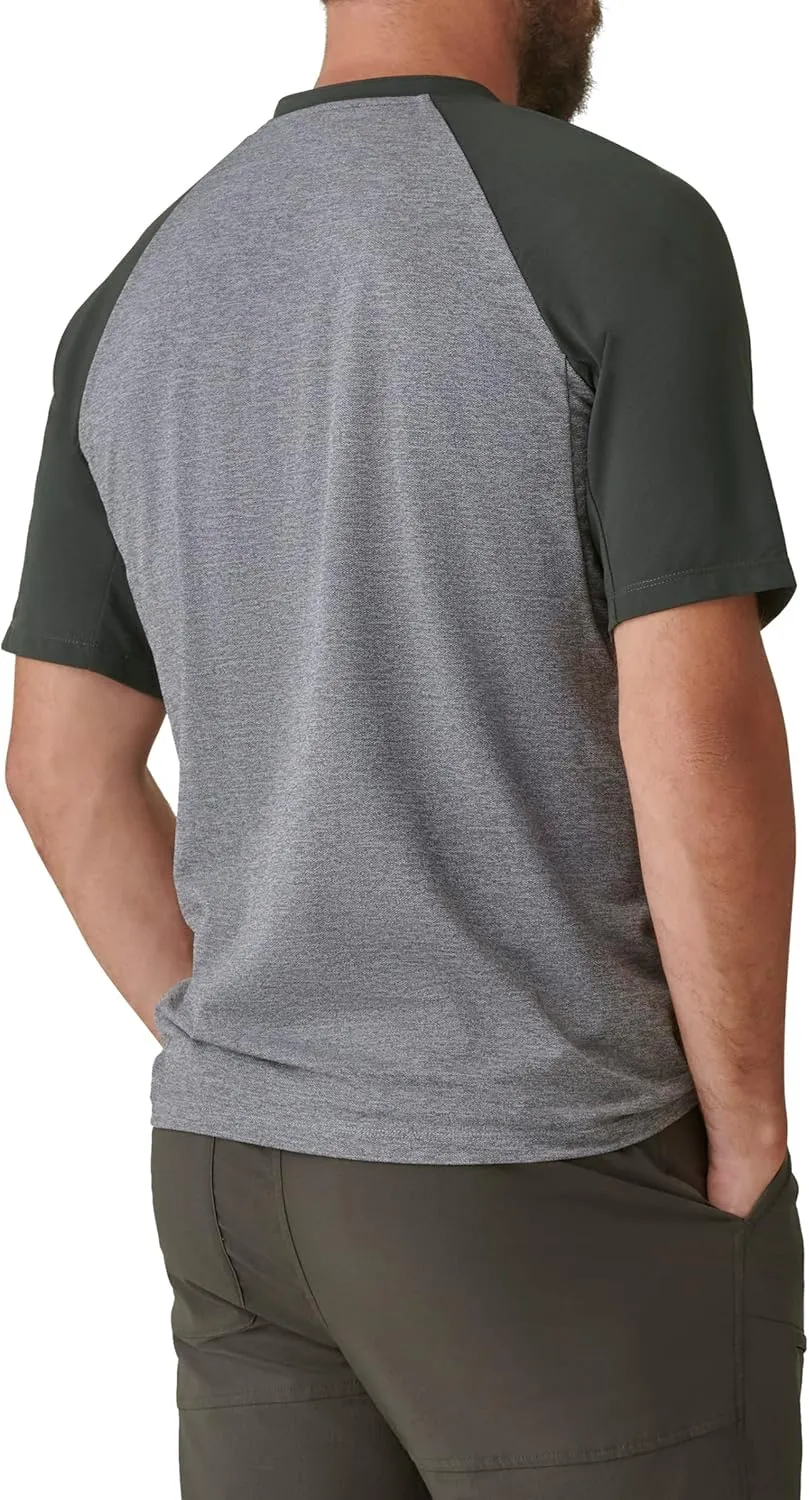 BASS OUTDOOR Men Knit T Shirt with Button Neckline