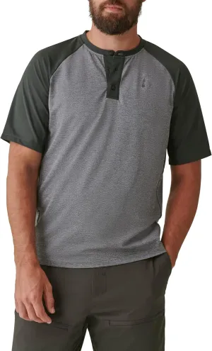 BASS OUTDOOR Men Knit T Shirt with Button Neckline