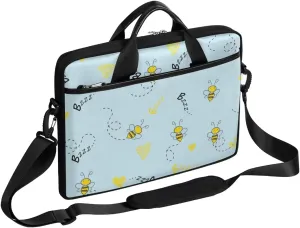 Bee Pattern Design Laptop Shoulder Bag Tablet Computer Notebook Sleeve Messenger Bags Carrying Case with Strap Briefcase Tote for 14 15 in Laptops