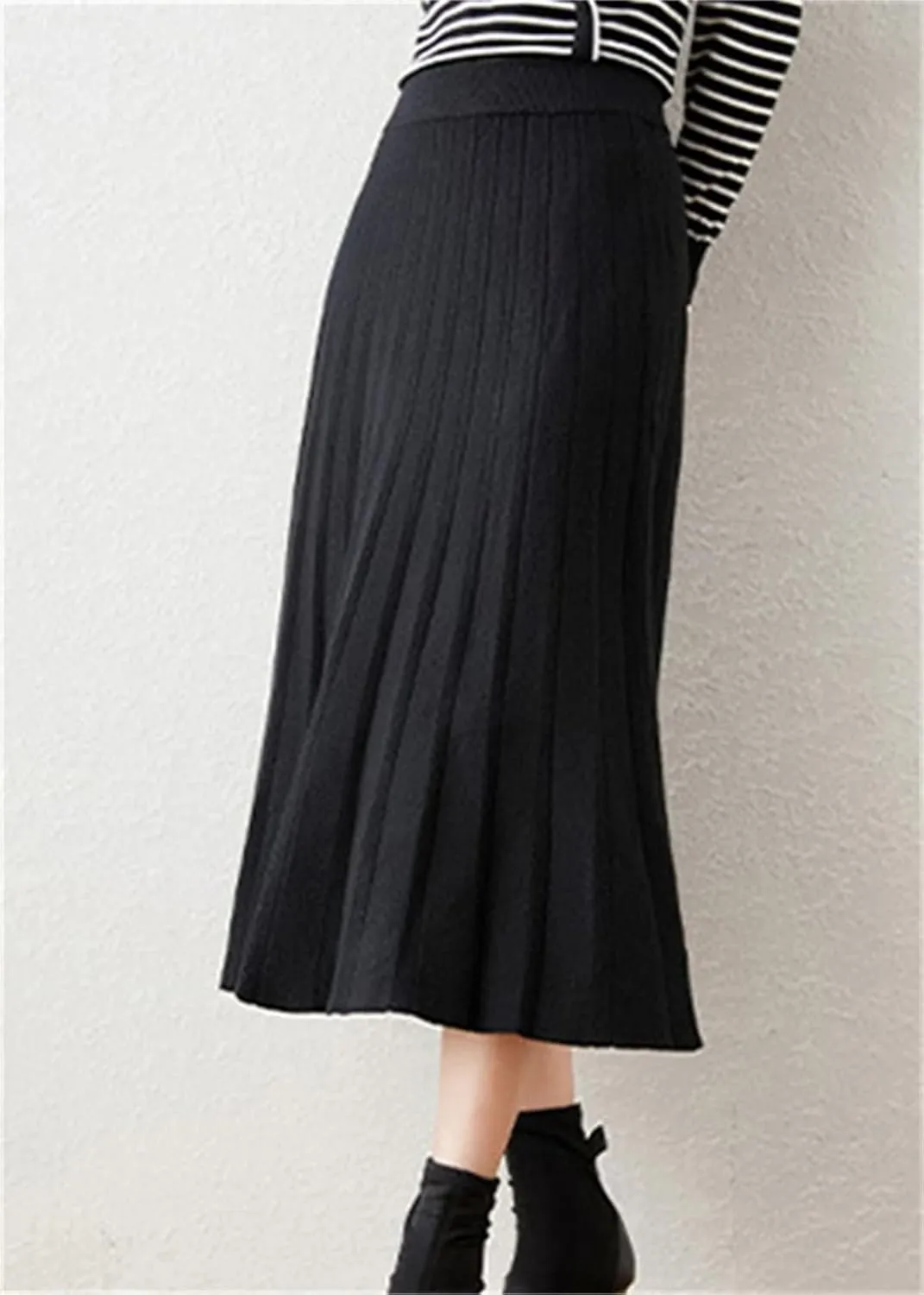Beralst Women's Pleated Knit Sweater Midi Skirts