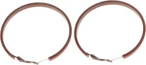 BESPORTBLE 1Pair Brown PU Leather Exaggerated Hoop Earrings Unique Colorblocking Design for Individual Style Lightweight Ear for Comfortable Wear Fashion Statement for Women