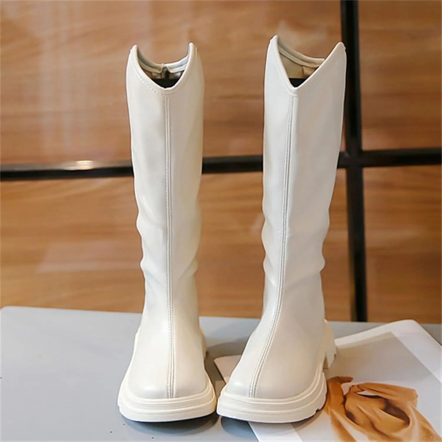 Big Kids Sheep Boots Santa Costume Show Christmas Shoes Kids Rainproof Boots Long Boots High Boots Warm Non Slip Shoes