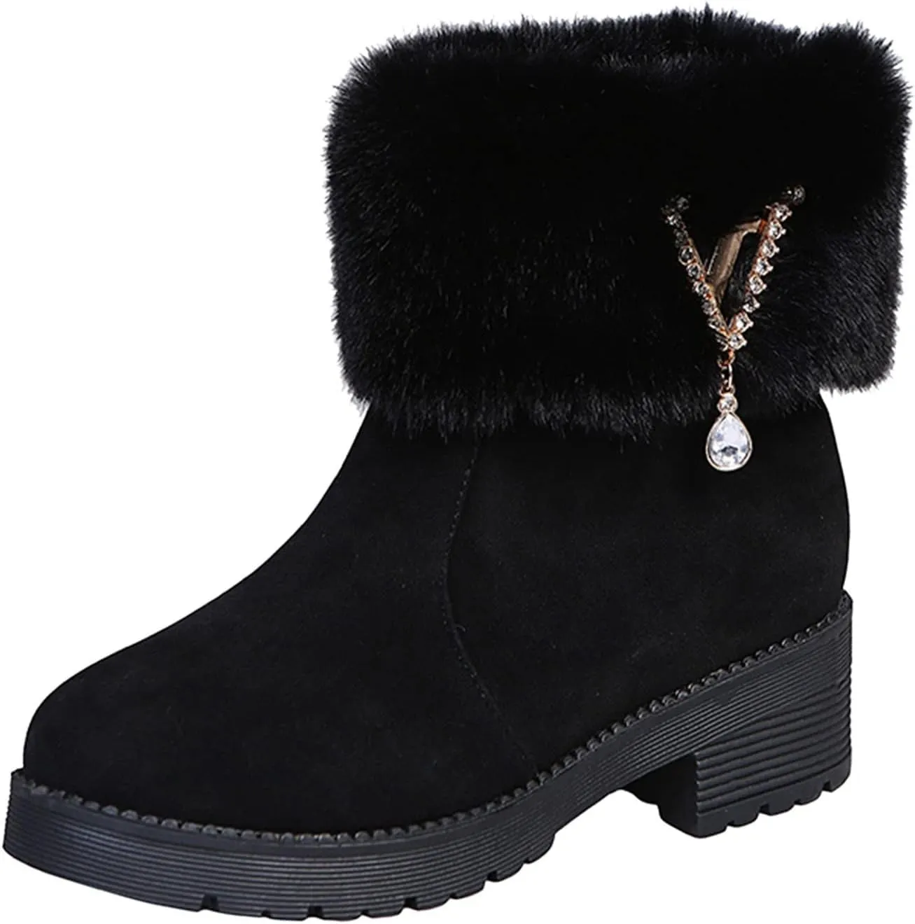 Black Winter Boots for Women Tall Women Snow Boots Size 8 Snow Boots for Women Waterproof Insulated Light Weight Waterproof Womens Size 11 Hiking Boots Botas De FrO Para Mujer Daily Deals