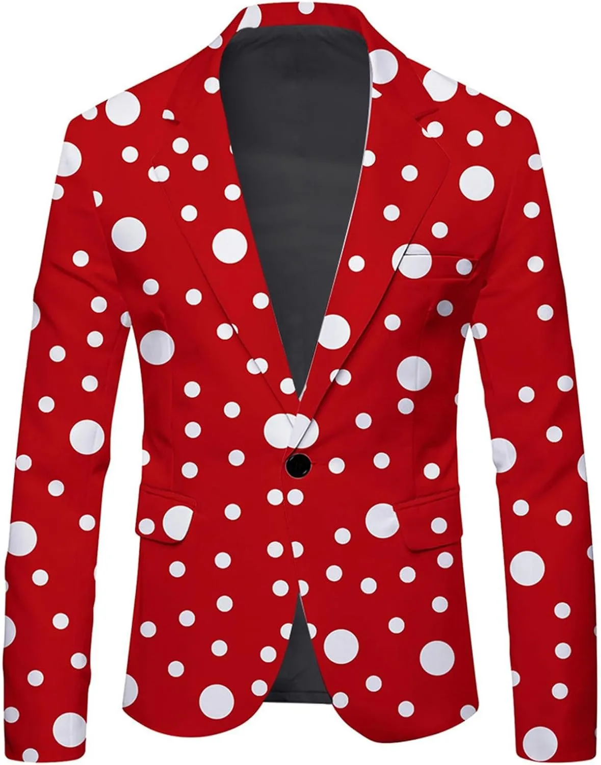 Blazer for Men Striped Polka Dot Leopard Lightweight Suit Jacket Slim Fit Casual Coats Work for Dinner,Prom,Wedding