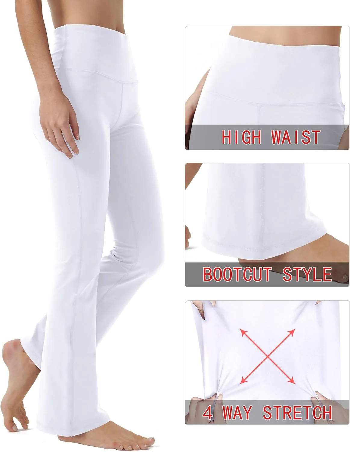 Bootcut Yoga Pants for Women High Waist Workout Pants for Women Tummy Control Bootleg Work Pants Dress Pants