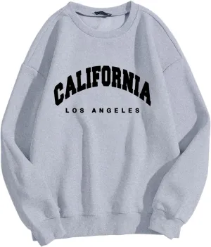 Boston Sweatshirts Women Crew Neck Letter Graphic Hoodie Relaxed Fit Long Sleeve Pullover Tops