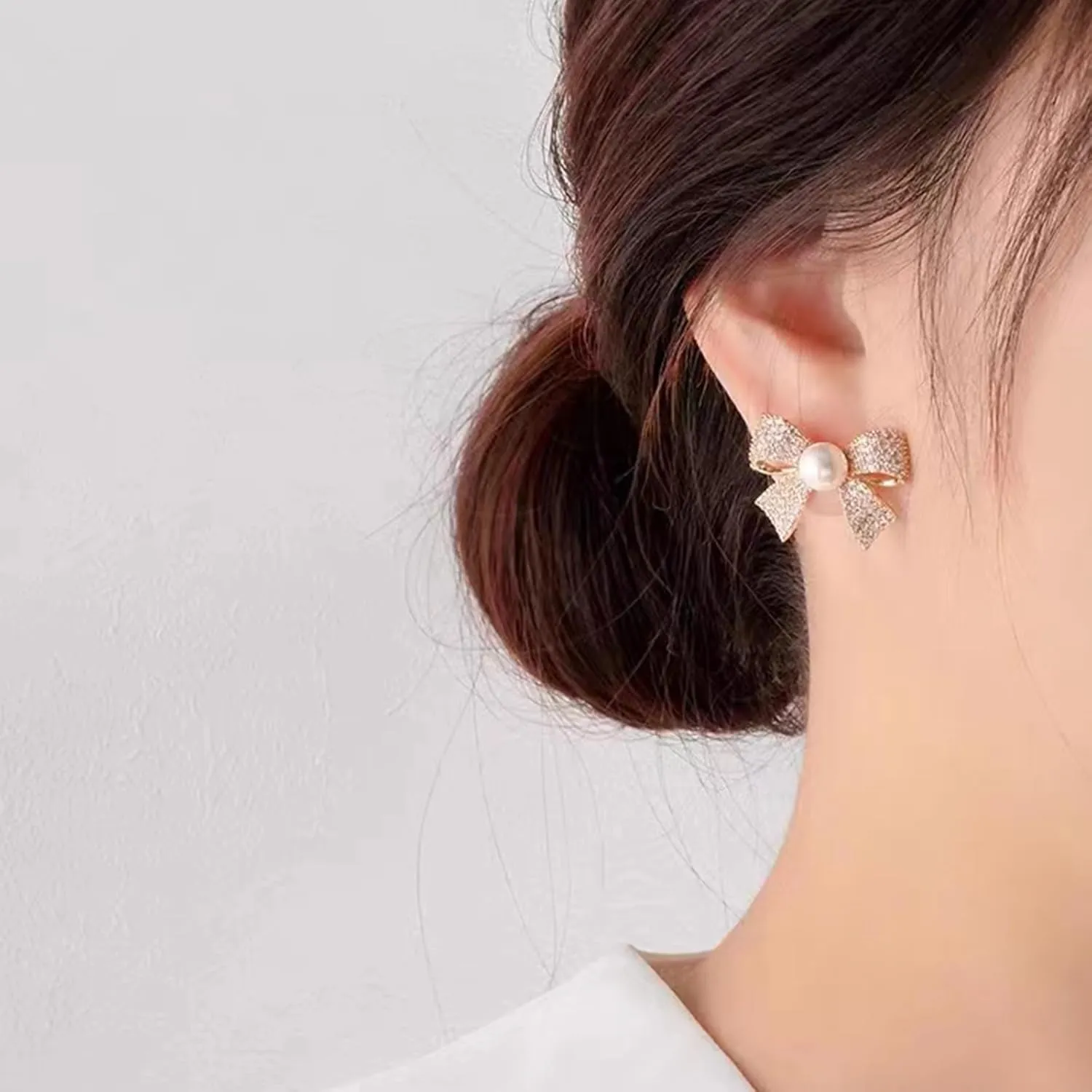 Bow Earrings for Women Trendy Stuff Cute Bow Pearl Drop Dangle Earrings Bowknot Stud Wedding Party Daily Jewelry Accessory Gifts