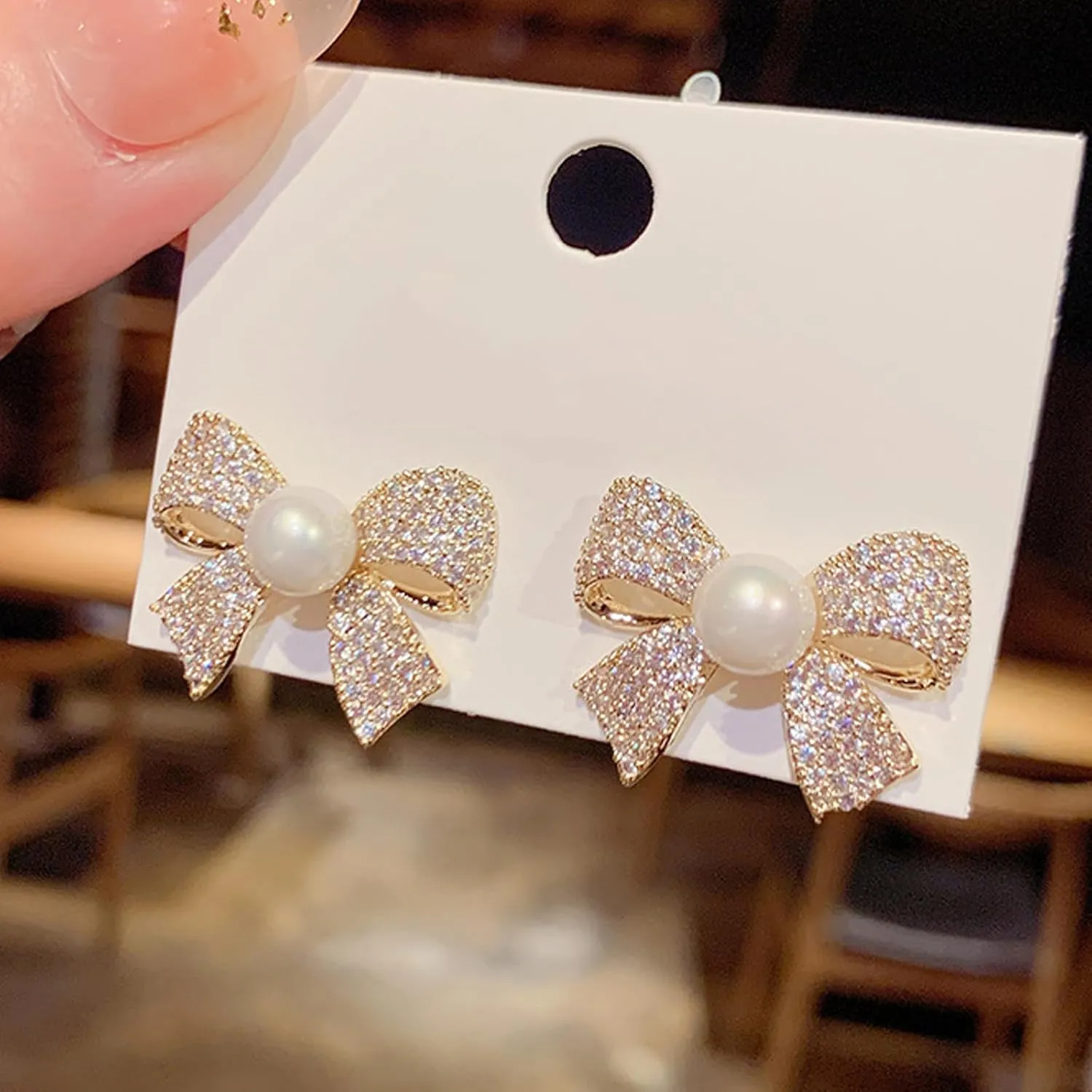Bow Earrings for Women Trendy Stuff Cute Bow Pearl Drop Dangle Earrings Bowknot Stud Wedding Party Daily Jewelry Accessory Gifts