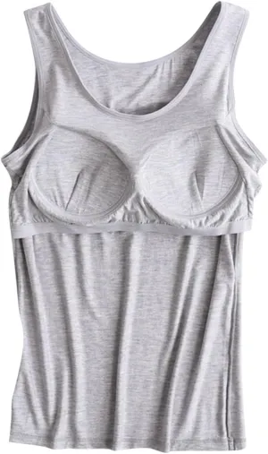 Built in Bra Tank Tops for Women Summer Tank Top Shelf Bra Padded Athletic Tank Tops Workout Sports Solid Color Tanks