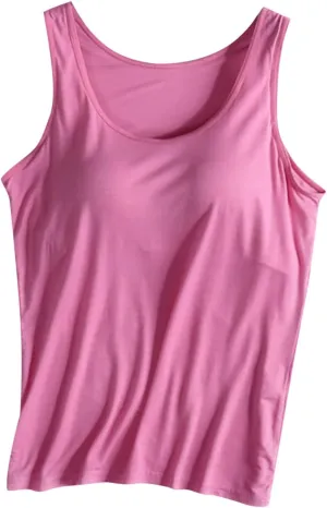 Built in Bra Tank Tops for Women Summer Tank Top Shelf Bra Padded Athletic Tank Tops Workout Sports Solid Color Tanks