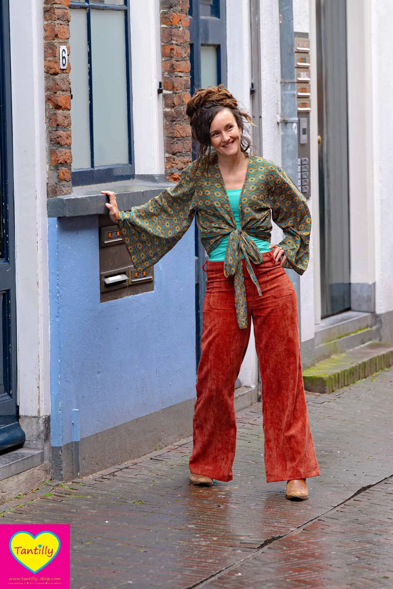 Butterfly wrap cardigan - vintage eye - katoen