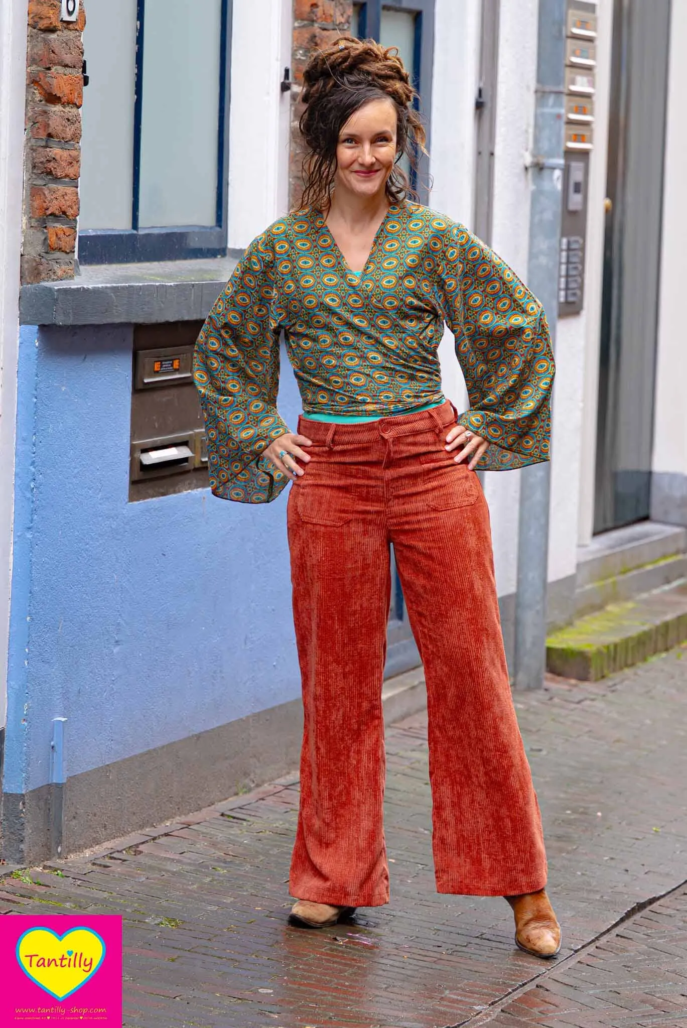 Butterfly wrap cardigan - vintage eye - katoen