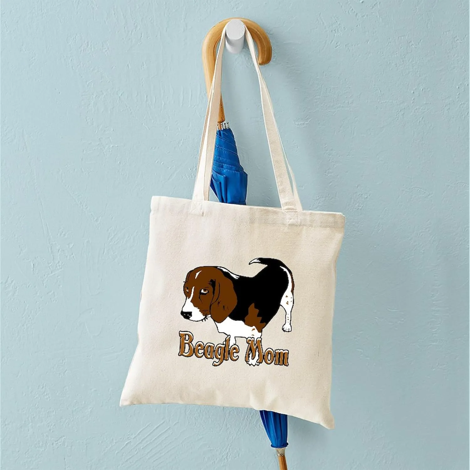 CafePress Beagle Mom Tote Bag Reusable Natural Beige Canvas Shopping Bag