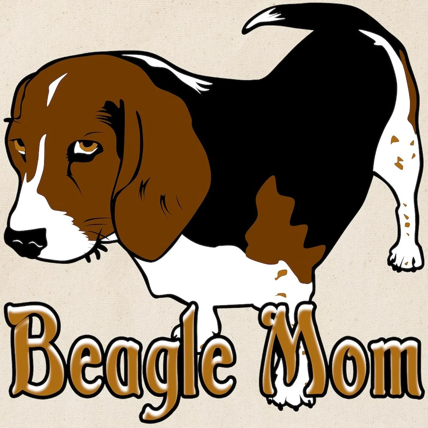 CafePress Beagle Mom Tote Bag Reusable Natural Beige Canvas Shopping Bag