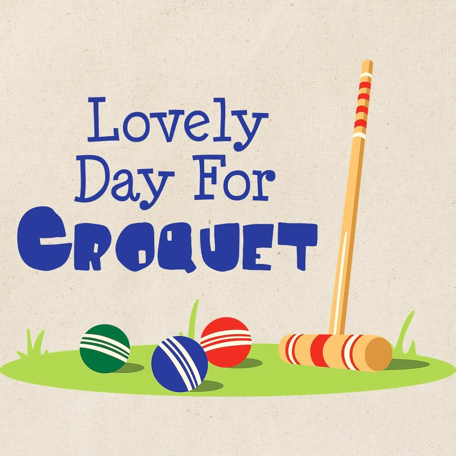 CafePress Lovely Day For CROQUET Tote Bag Reusable Natural Beige Canvas Shopping Bag