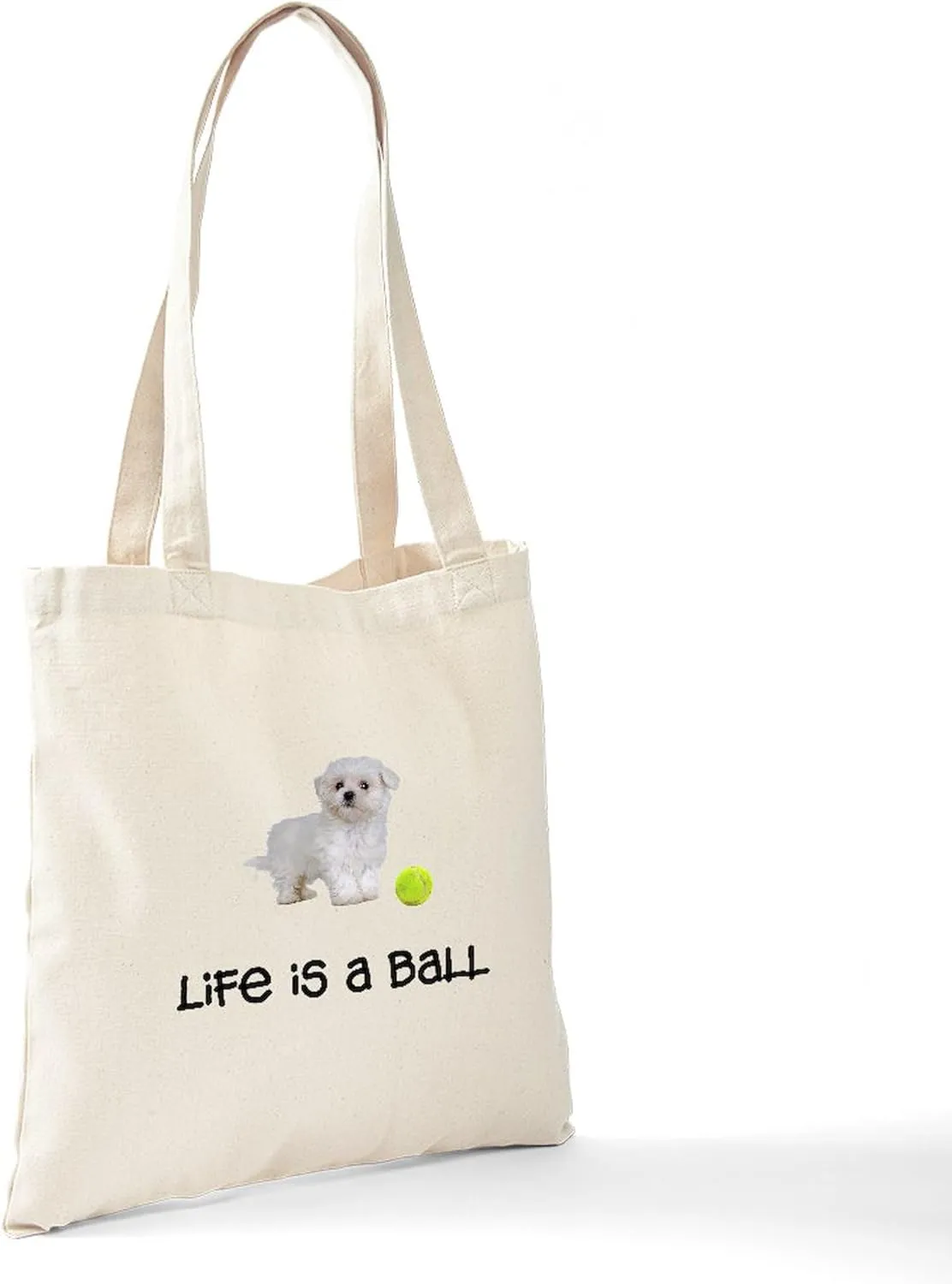 CafePress Maltese Life Tote Bag Reusable Natural Beige Canvas Shopping Bag