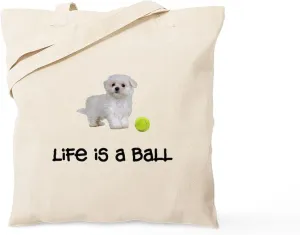 CafePress Maltese Life Tote Bag Reusable Natural Beige Canvas Shopping Bag