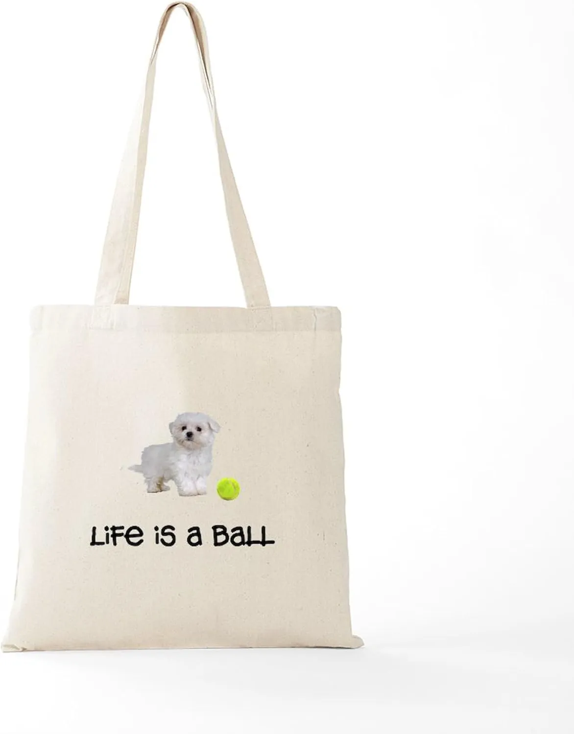 CafePress Maltese Life Tote Bag Reusable Natural Beige Canvas Shopping Bag