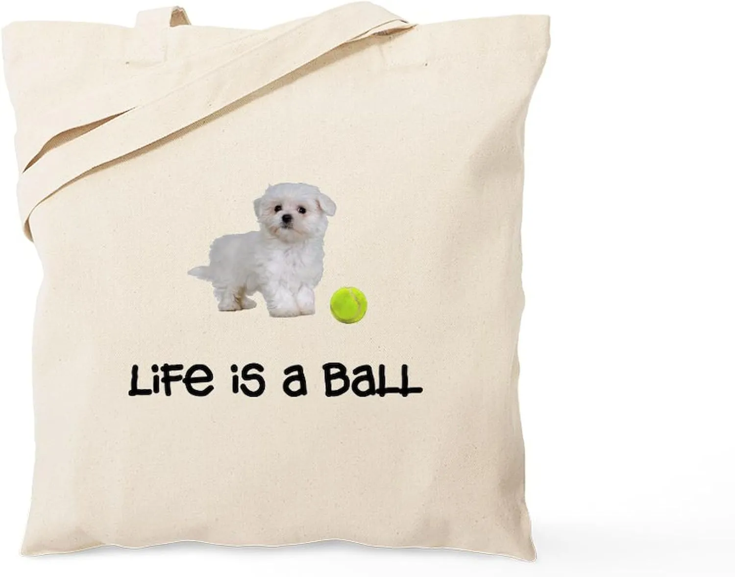 CafePress Maltese Life Tote Bag Reusable Natural Beige Canvas Shopping Bag