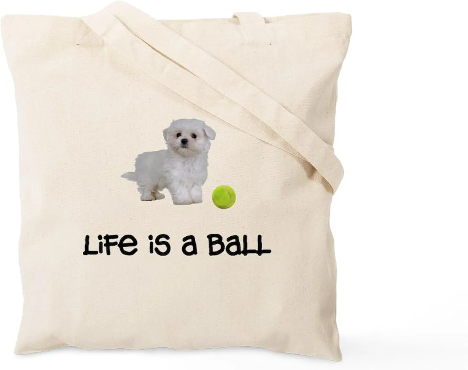 CafePress Maltese Life Tote Bag Reusable Natural Beige Canvas Shopping Bag