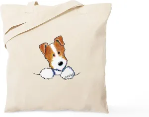 CafePress Pocket JRT BC2 Tote Bag Reusable Natural Beige Canvas Shopping Bag