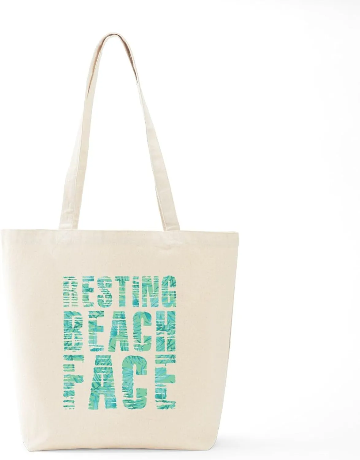 CafePress Resting Beach Face Print Tote Bag Reusable Natural Beige Canvas Shopping Bag