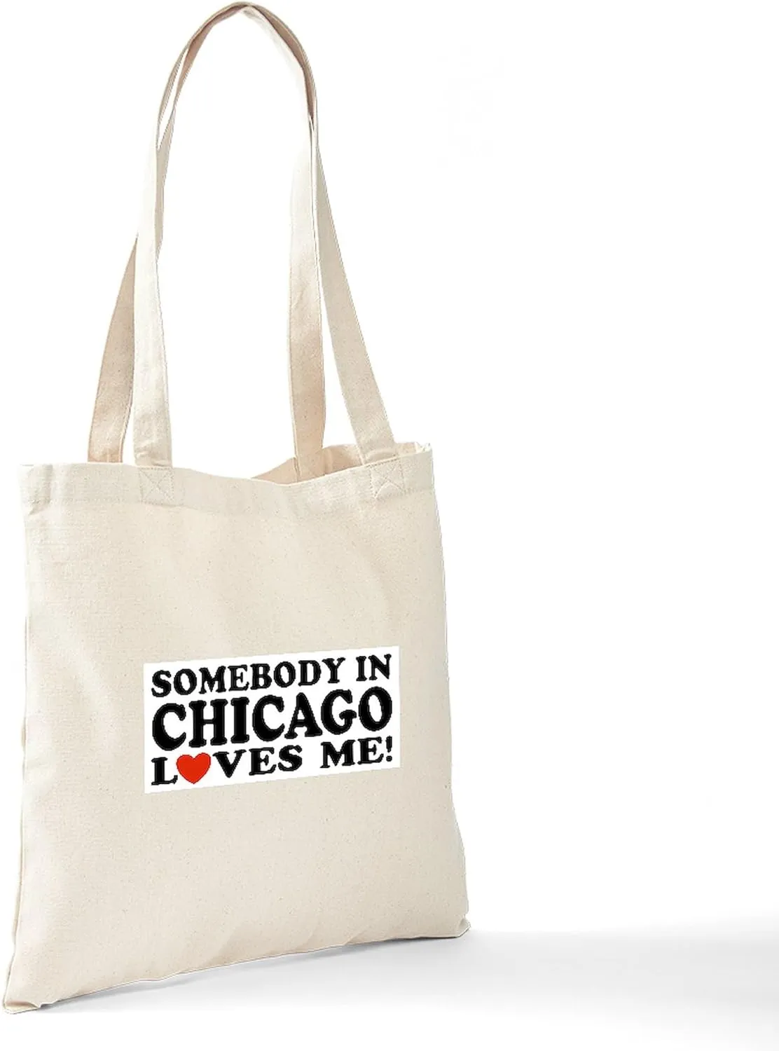 CafePress Somebody In Chicago Loves Me Tote Bag Reusable Natural Beige Canvas Shopping Bag
