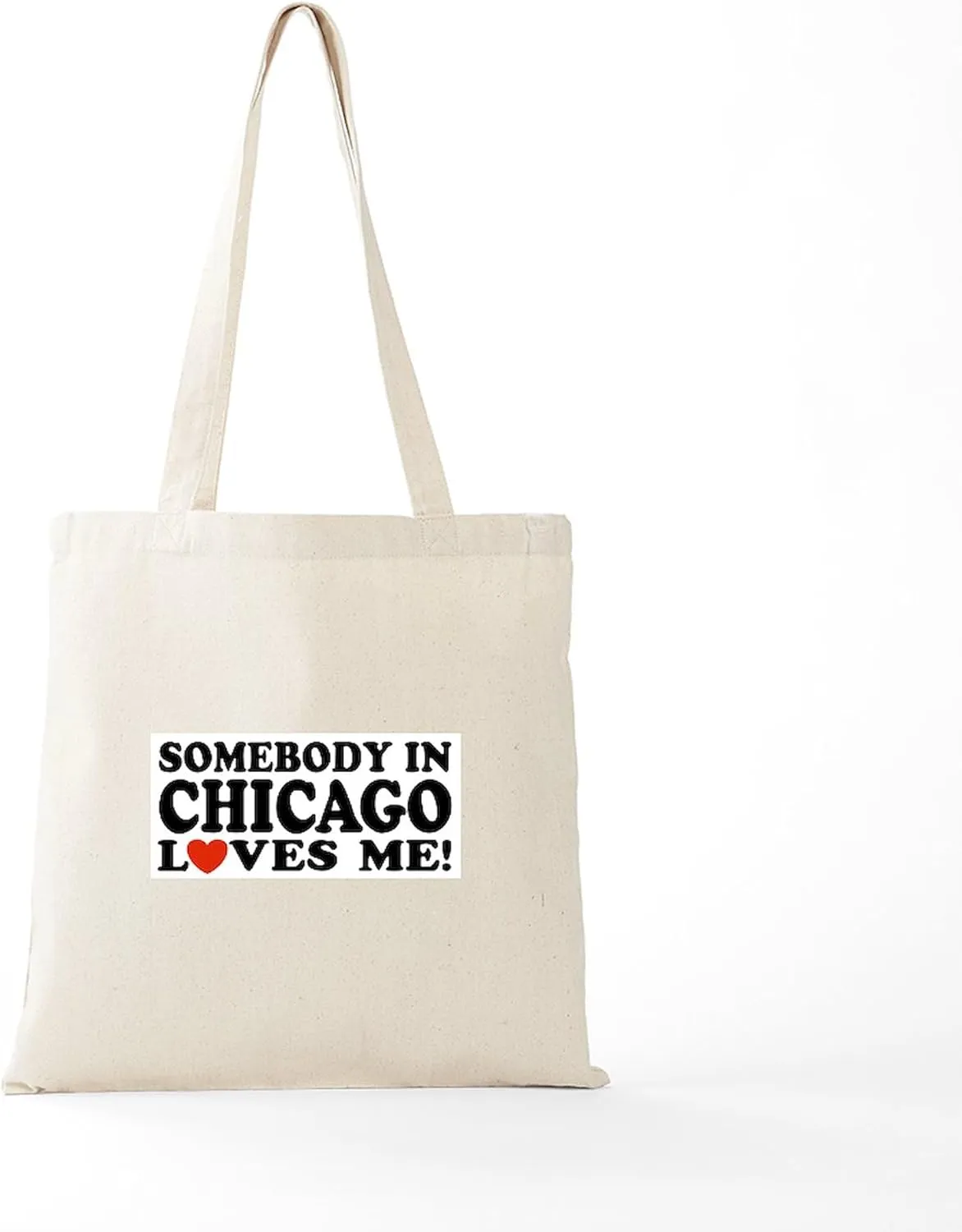 CafePress Somebody In Chicago Loves Me Tote Bag Reusable Natural Beige Canvas Shopping Bag