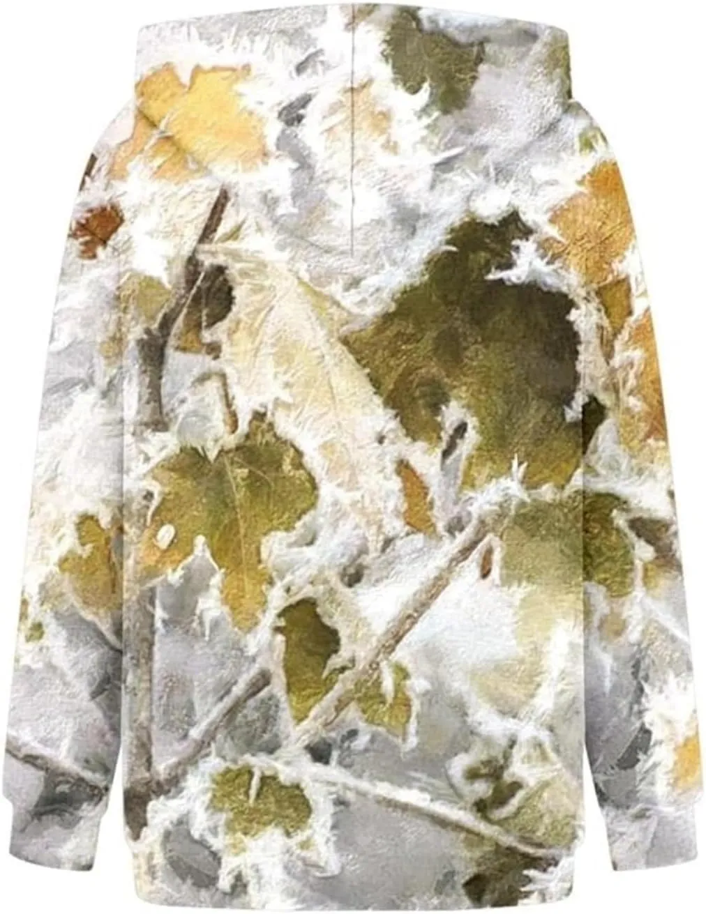 Camo Hoodie Womens Maple Leaf Print Oversized Hooded Sweatshirt Fleece Sweatshirts Casual Long Sleeve Pullover 2024