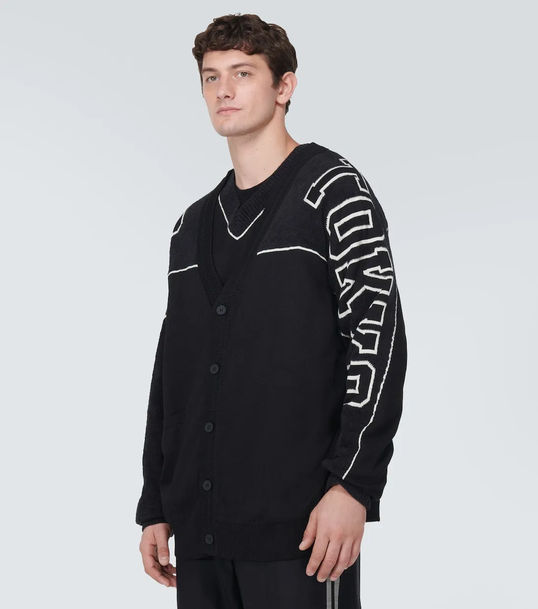 Cardigan with Y-3 logo, black