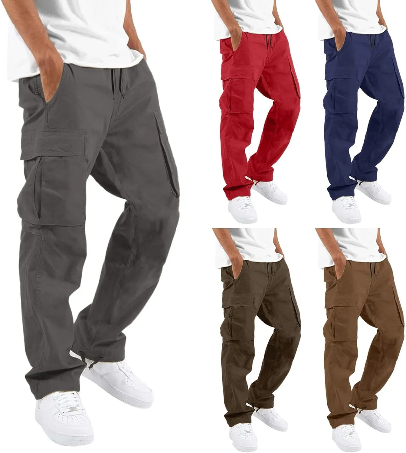 Cargo Pants for Men Relaxed Fit Big and Tall for Workout Running Sweatpants for Mens Casual Joggers Athletic Pants