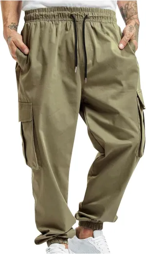 Cargo Pants for Men Slim Fit Mens Hiking Pants Casual Lightweight Joggers Work Pants Multi-Pocket Military Pants