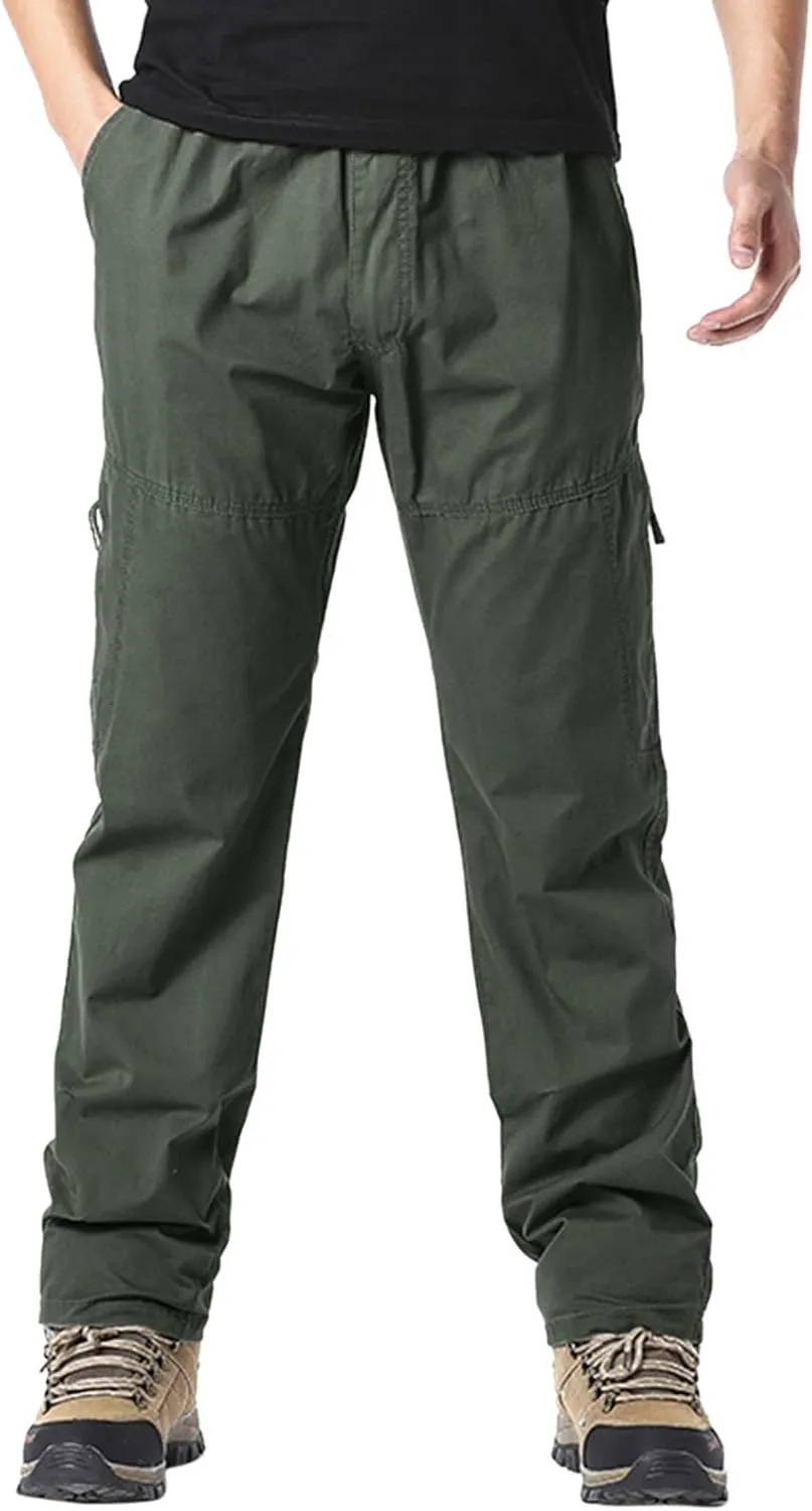 Cargo Pants for Men,Men's Drawstring Flap Pocket Pants Elastic Waist Long Pants Letter Graphic Street Cargo Pants