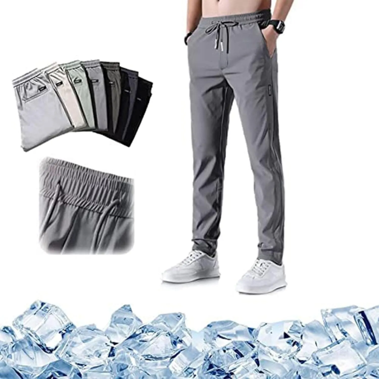 Cargo Work Pant Men Casual Pull On Pants Gym Sports Yoga Sweatpants Multiple Pockets Relaxed Fit Joggers