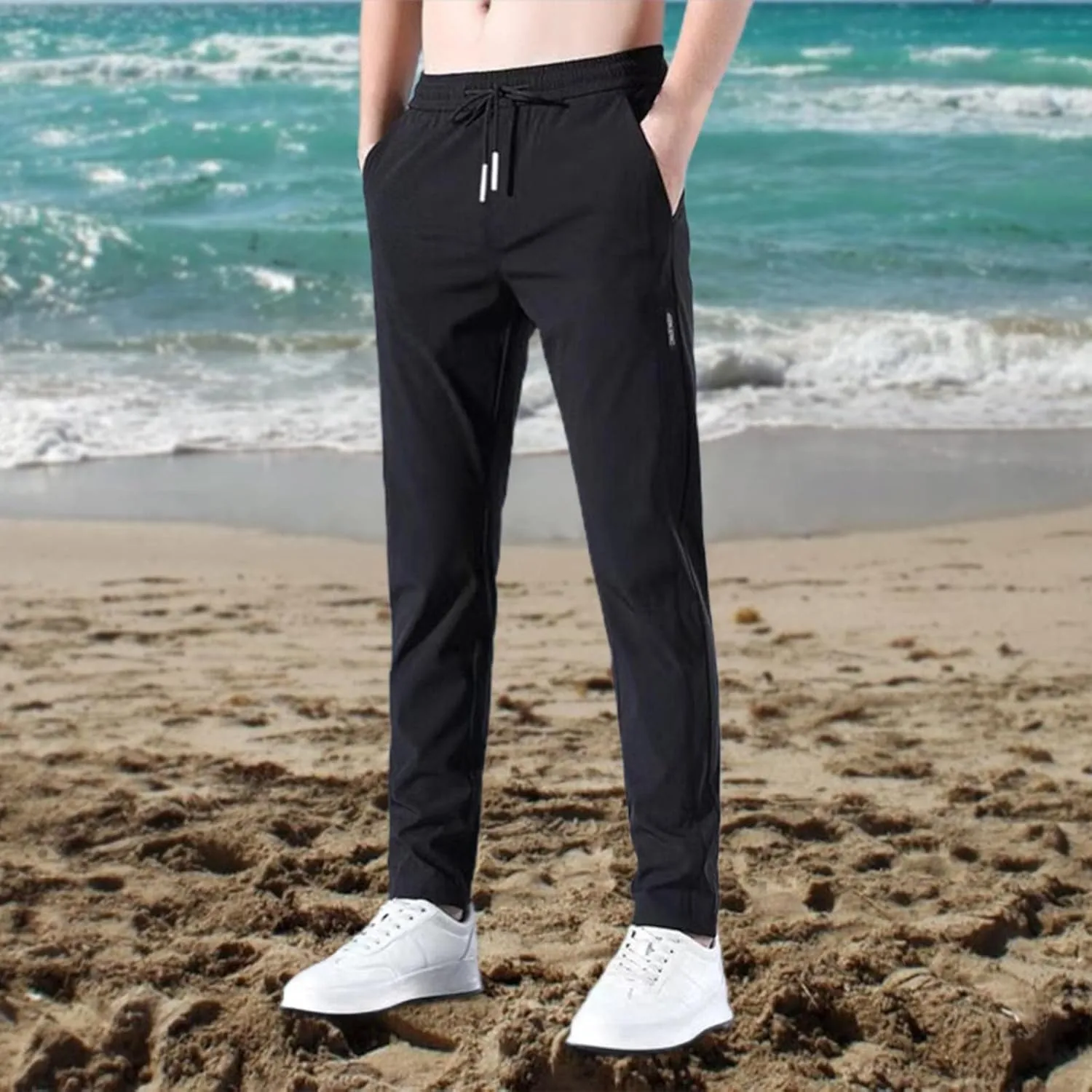 Cargo Work Pant Men Casual Pull On Pants Gym Sports Yoga Sweatpants Multiple Pockets Relaxed Fit Joggers