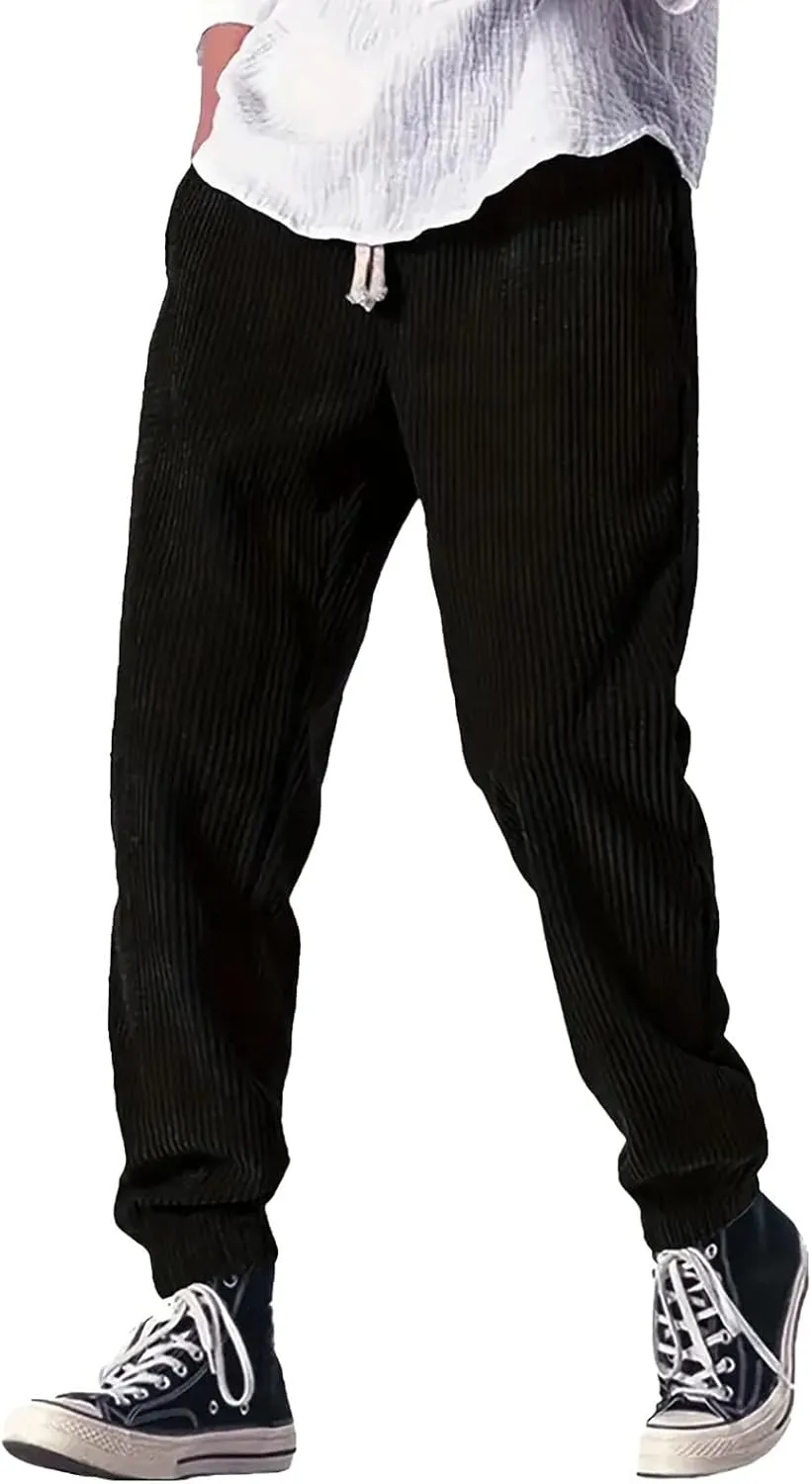 Cargo Work Pant Mens Elastic Waist Casual Track Lounge Pants Sports Sweatpant Relaxed Fit Joggers