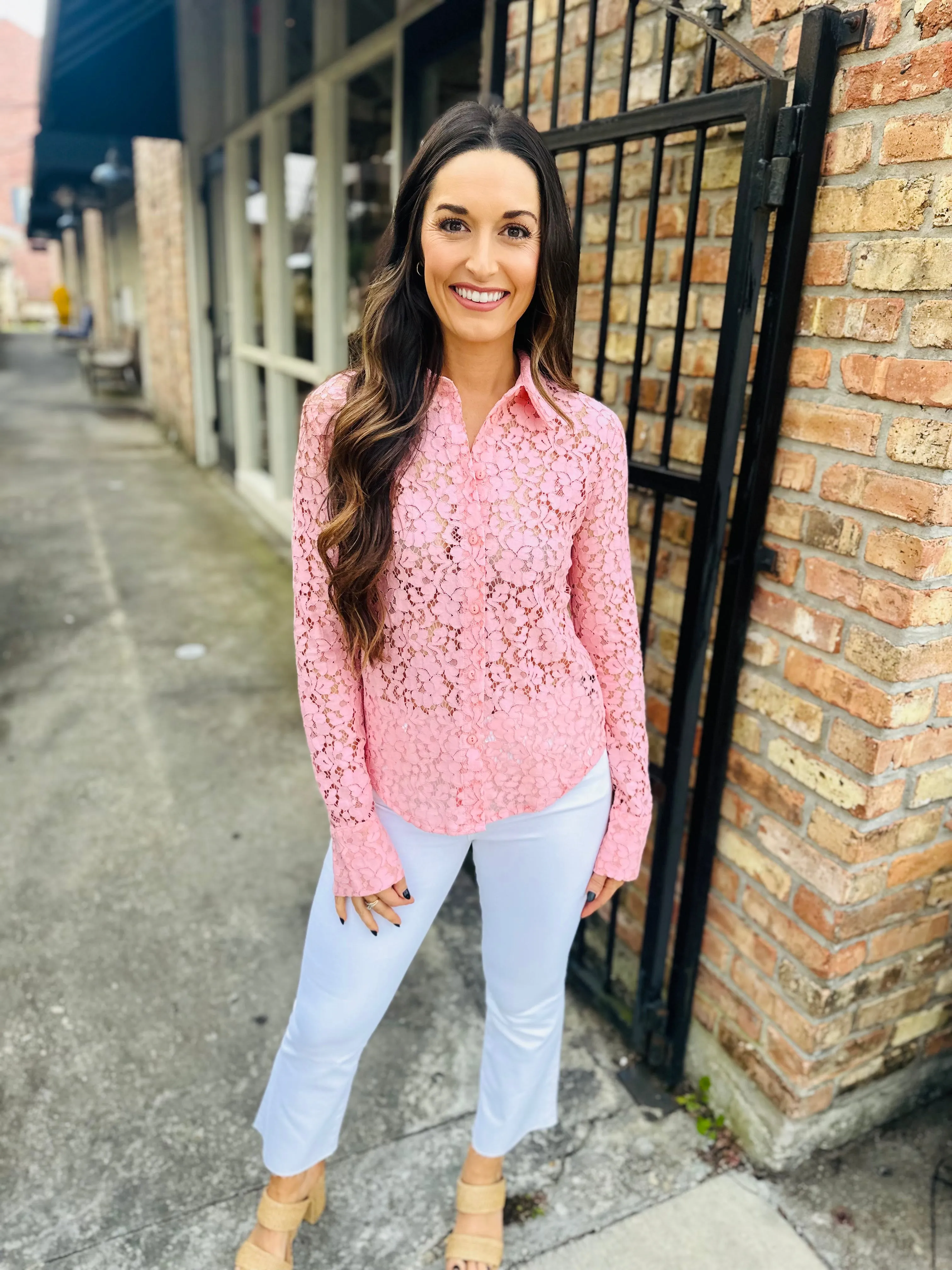 Celine Floral Top- Blush